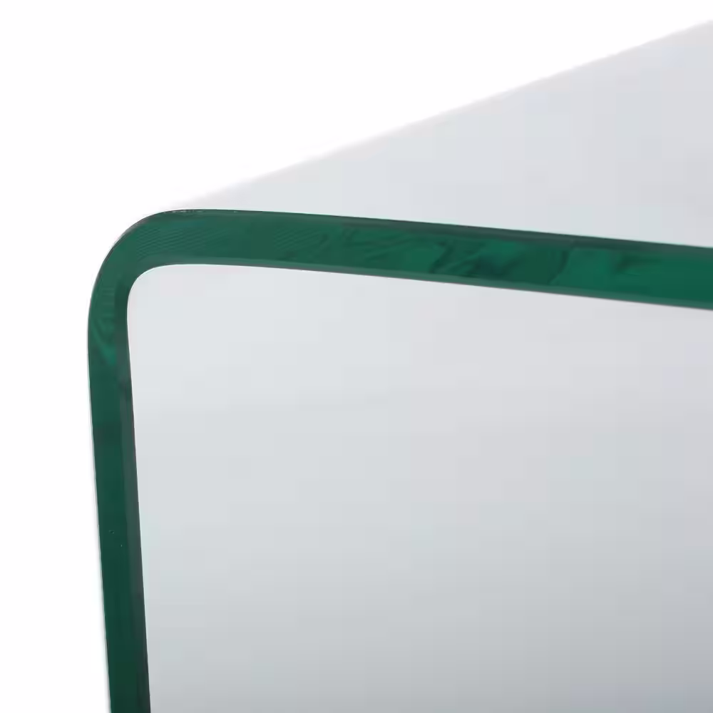 Noble House Caradoc 37.4 in. Rectangular Clear Glass Writing Desk