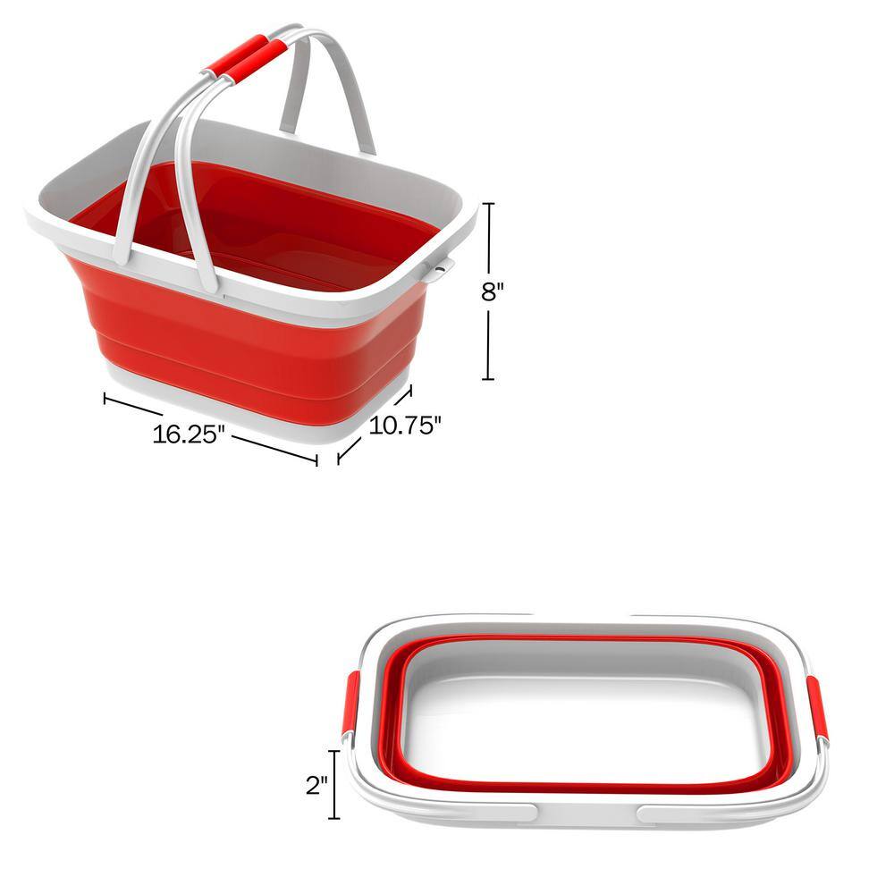 Trademark Home Red Collapsible Plastic Handbasket (Set of 2)
