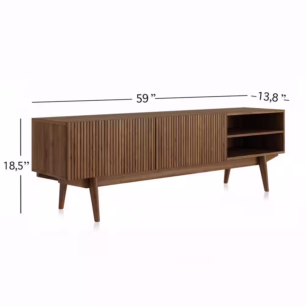 None Kelly Brown TV Stand Fits TV's up to 65 in. with wooden legs