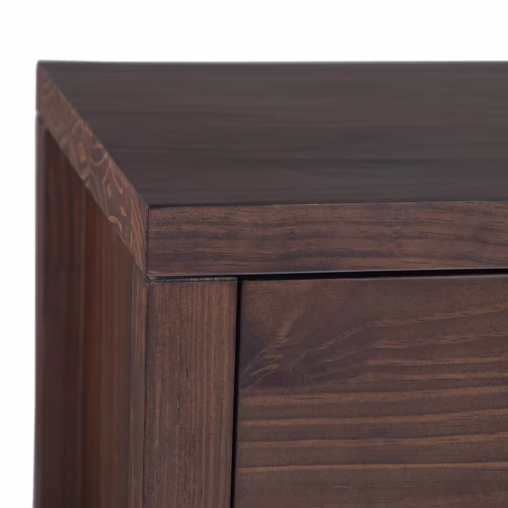 Simpli Home Hollander Solid Wood 54 in. Wide Contemporary Sideboard Buffet in Warm Walnut Brown