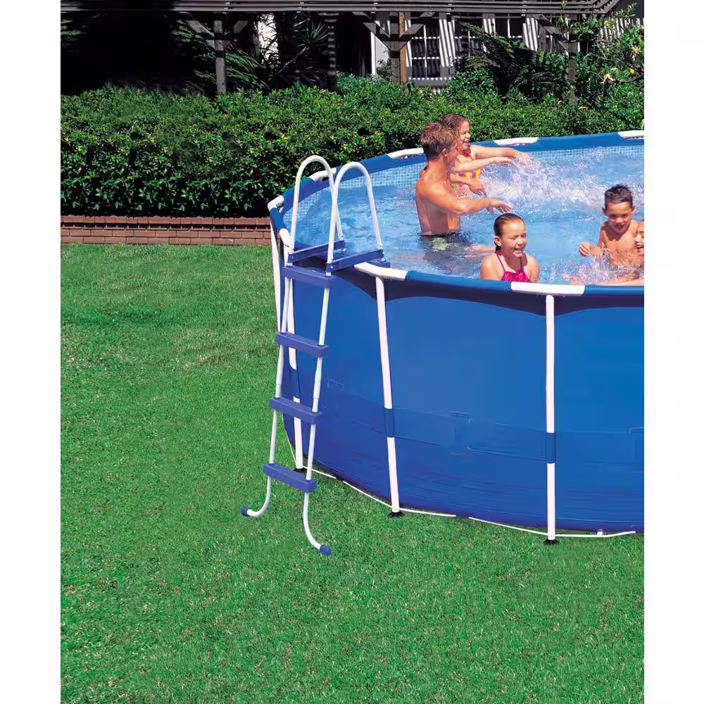 Intex 15 ft. Round 48 in. D Metal Frame Hard Sided Above Ground Swimming Pool Set with Pump (2-Pack)