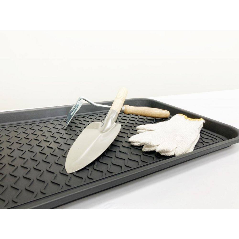 Ottomanson Black 15 in. x 30 in. Polypropylene Utility Boot Tray