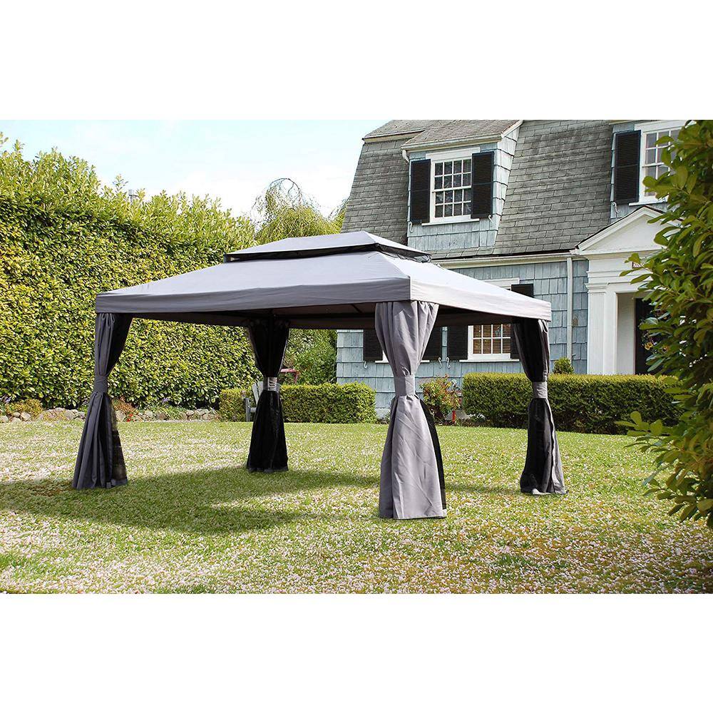 Boyel Living 9.8ft x 13.1ft Canopy Outdoor Patio Open-Air Awning with Iron Frame