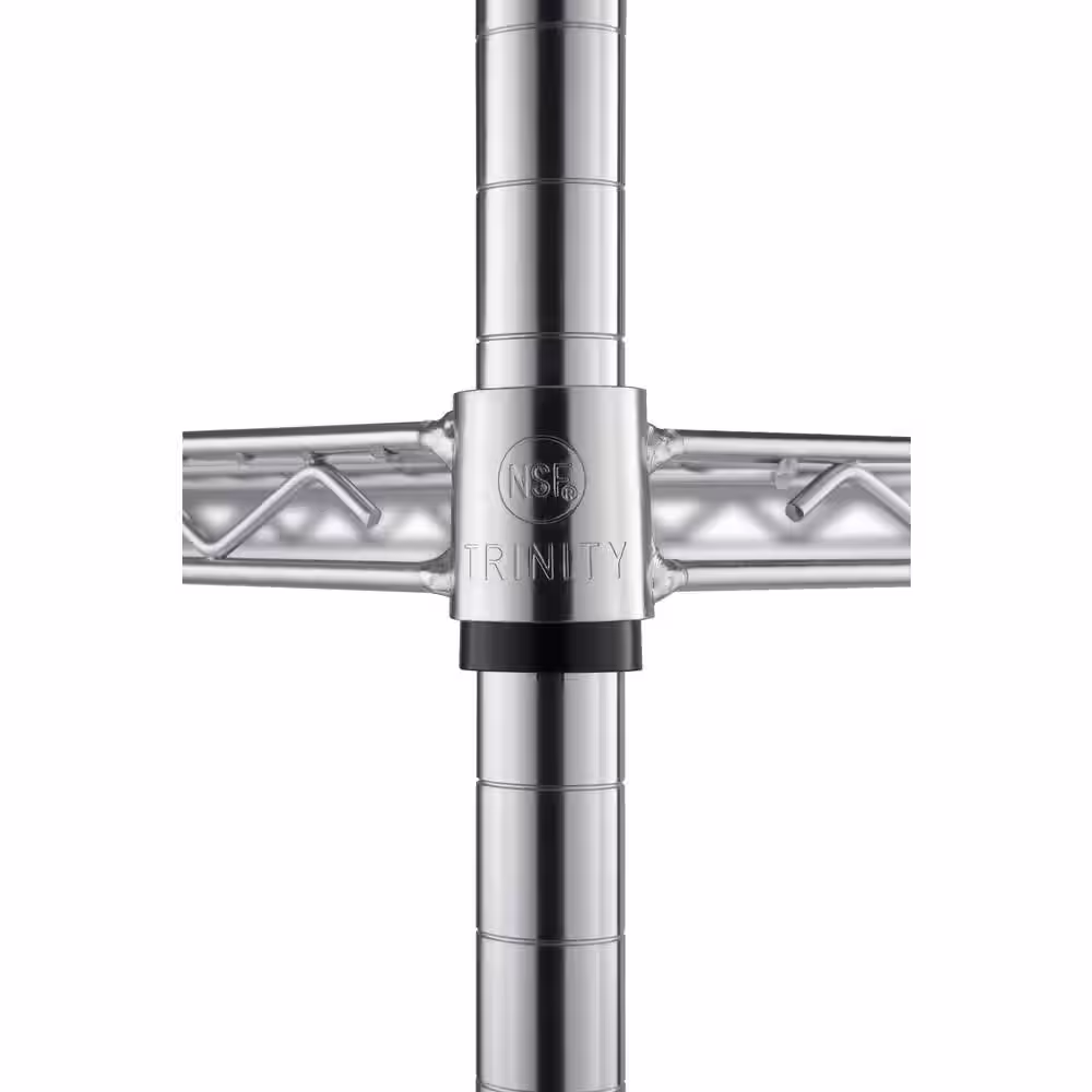 TRINITY 20-Pack Chrome 5-Tier Rolling Heavy Duty Steel Wire Shelving Unit (60 in. W x 77 in. H x 24 in. D)