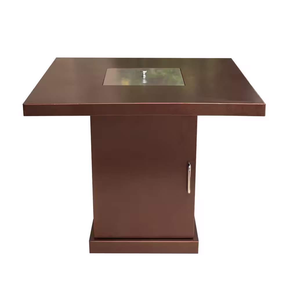 Hiland 30 in. x 30 in. Propane Fire Pit in Hammered Bronze