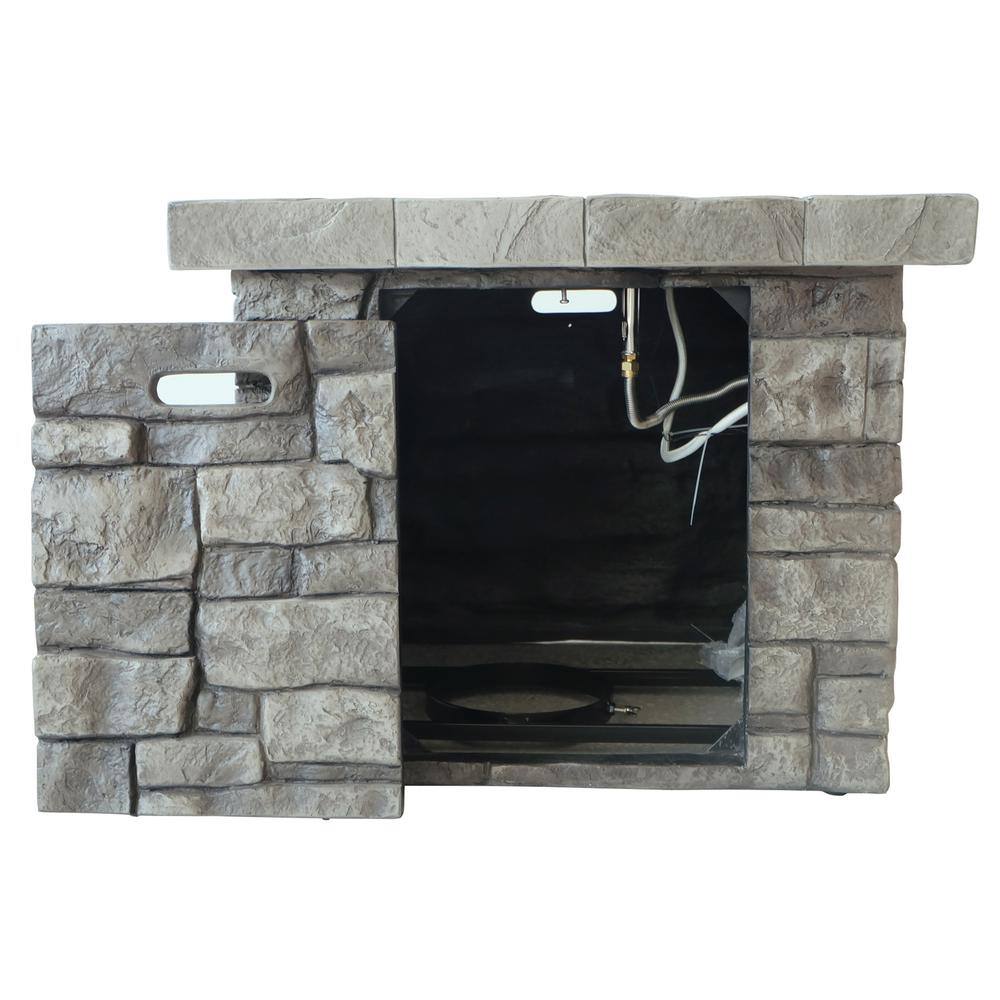 Noble House Xiomara 30 in. x 24 in. Square MGO Propane Fire Pit in Grey
