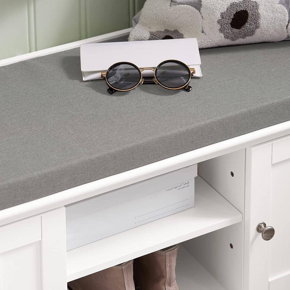 None 16.9 in. H 6-Pair White Wood Shoe Rack