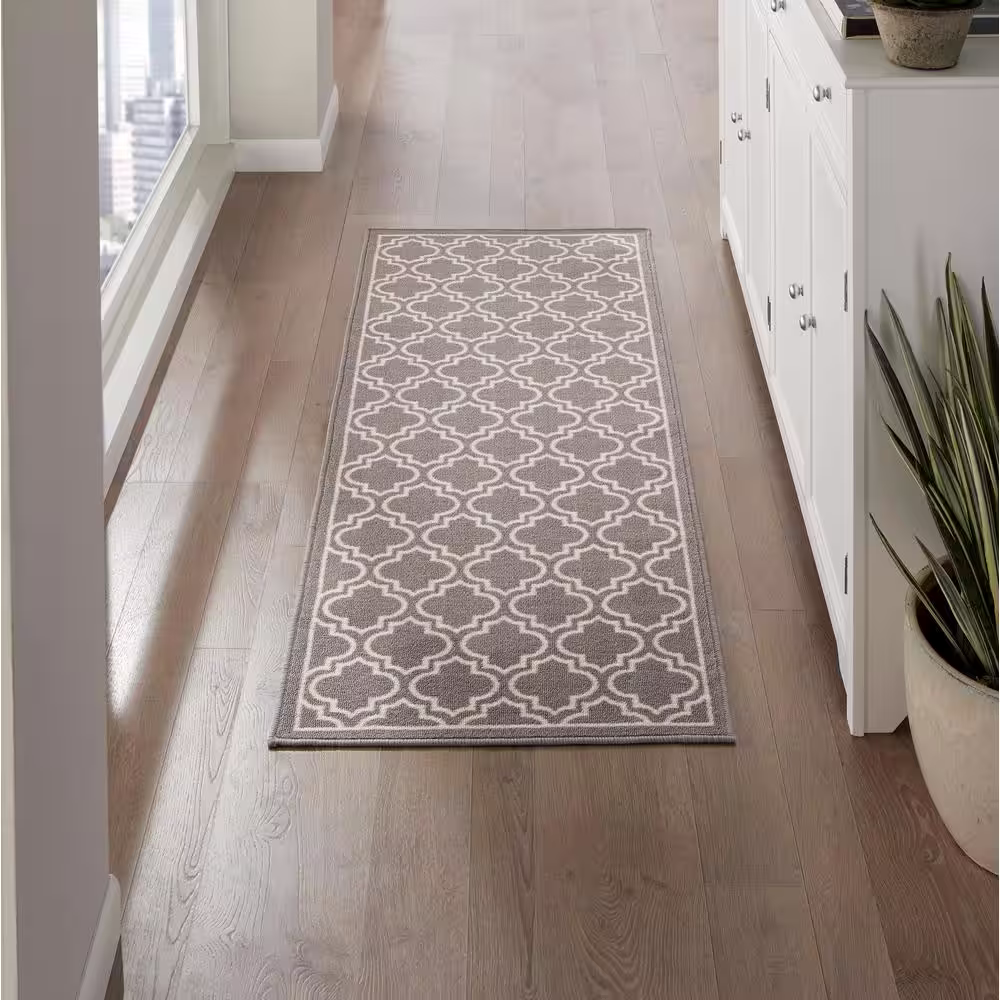 TrafficMaster Trellis Grey 2 ft. x 5 ft. Accent Rug