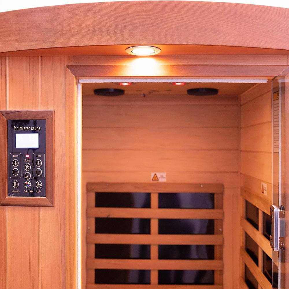 Whatseaso One-Person red cedar far infrared Sauna room 50HZ/120V with Control system & Bluetooth audio system & LED lights