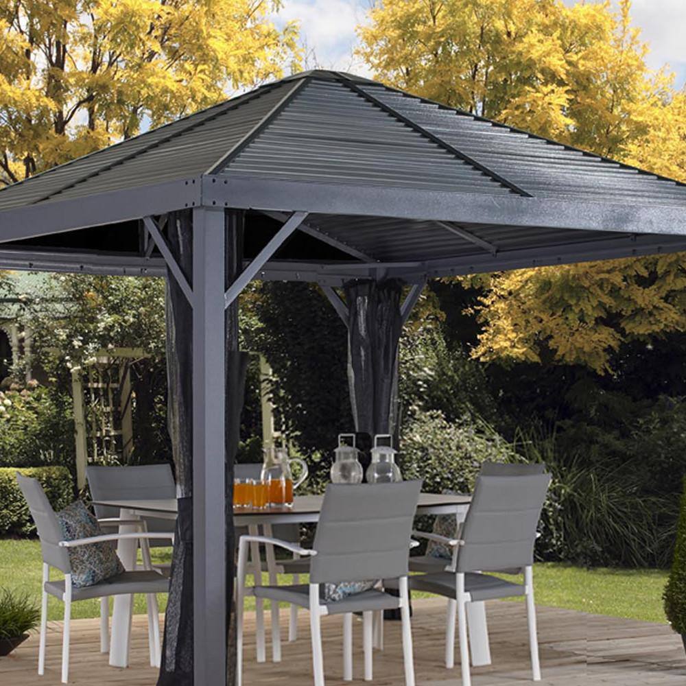 Sojag Sanibel 10 ft. x 10 ft. Grey Rustproof Aluminum Framed Gazebo