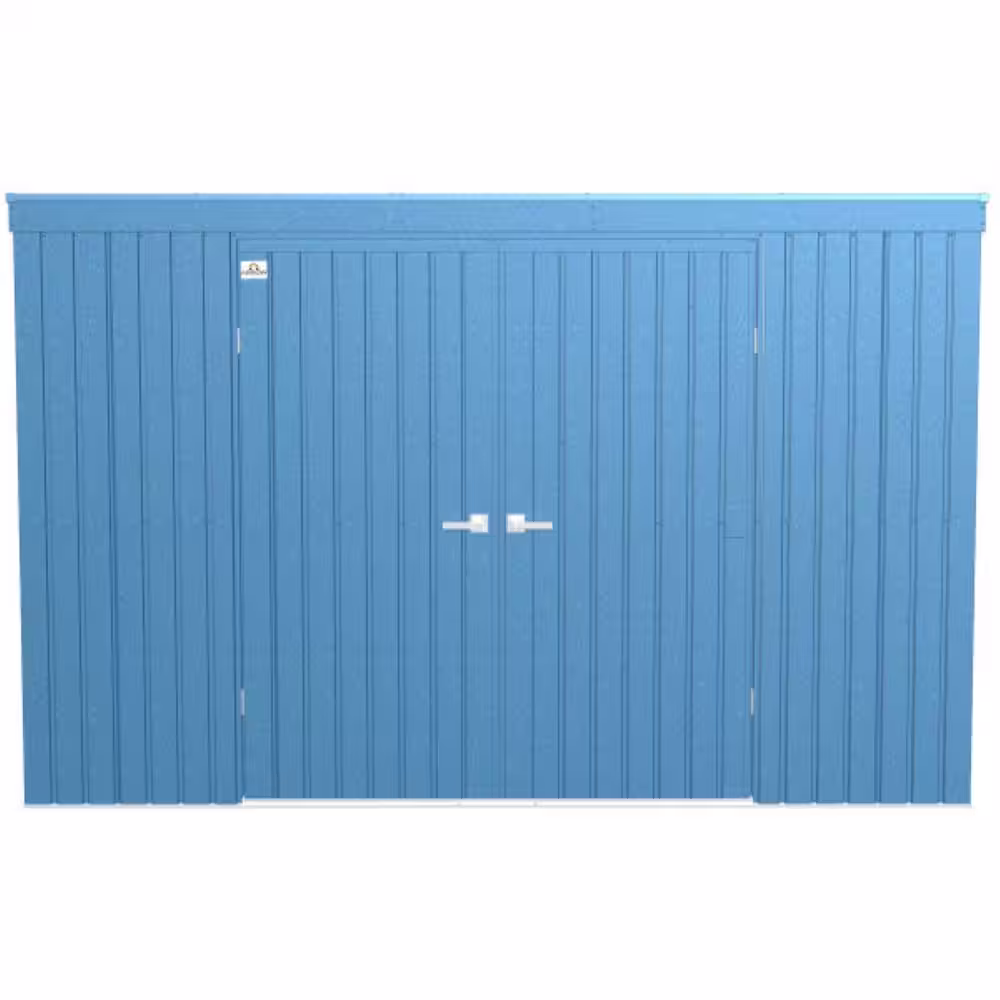 Arrow Elite 10 ft. W x 4 ft. D Blue Grey Metal Premium Vented Corrosion Resistant Steel Storage Shed 35 sq. ft.