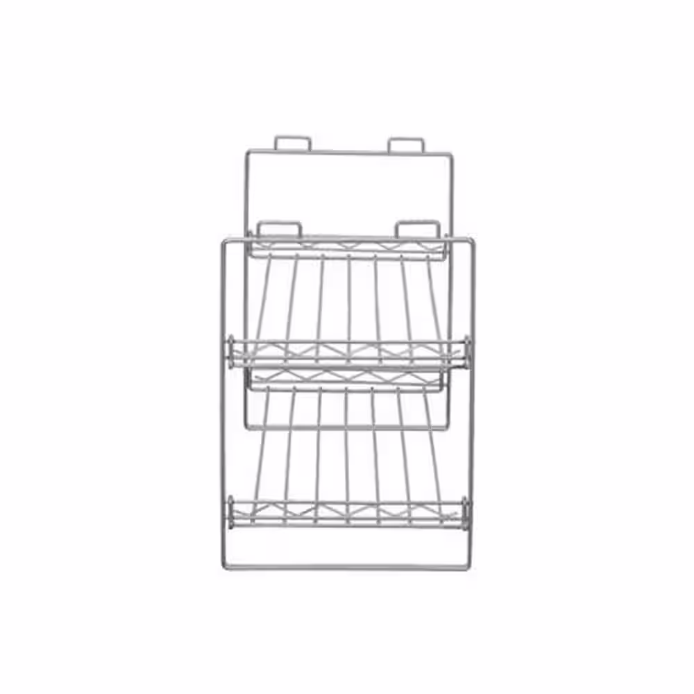 HOUSEHOLD ESSENTIALS 16.5 H 6-Pair 2-Tier Chrome Metal Shoe Rack