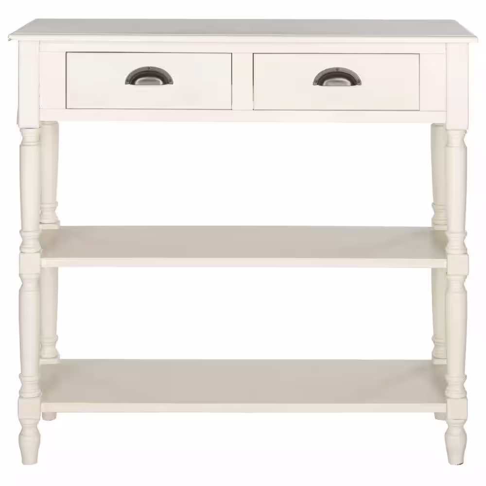 SAFAVIEH Salem 36 in. 2-Drawer White Wood Console Table