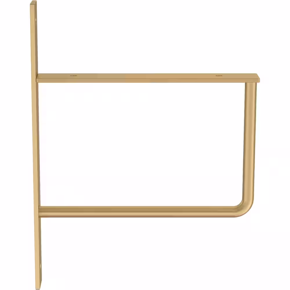 Liberty 6 in. X 8 in. U-Shaped Satin Gold Shelf Bracket 2-Pack