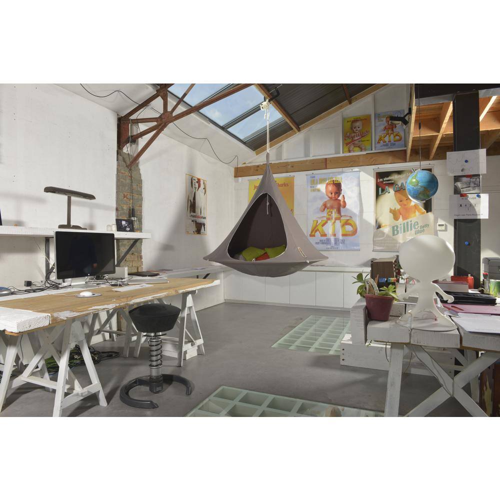 Vivere 6 ft. Hanging Nest Cacoon in Taupe