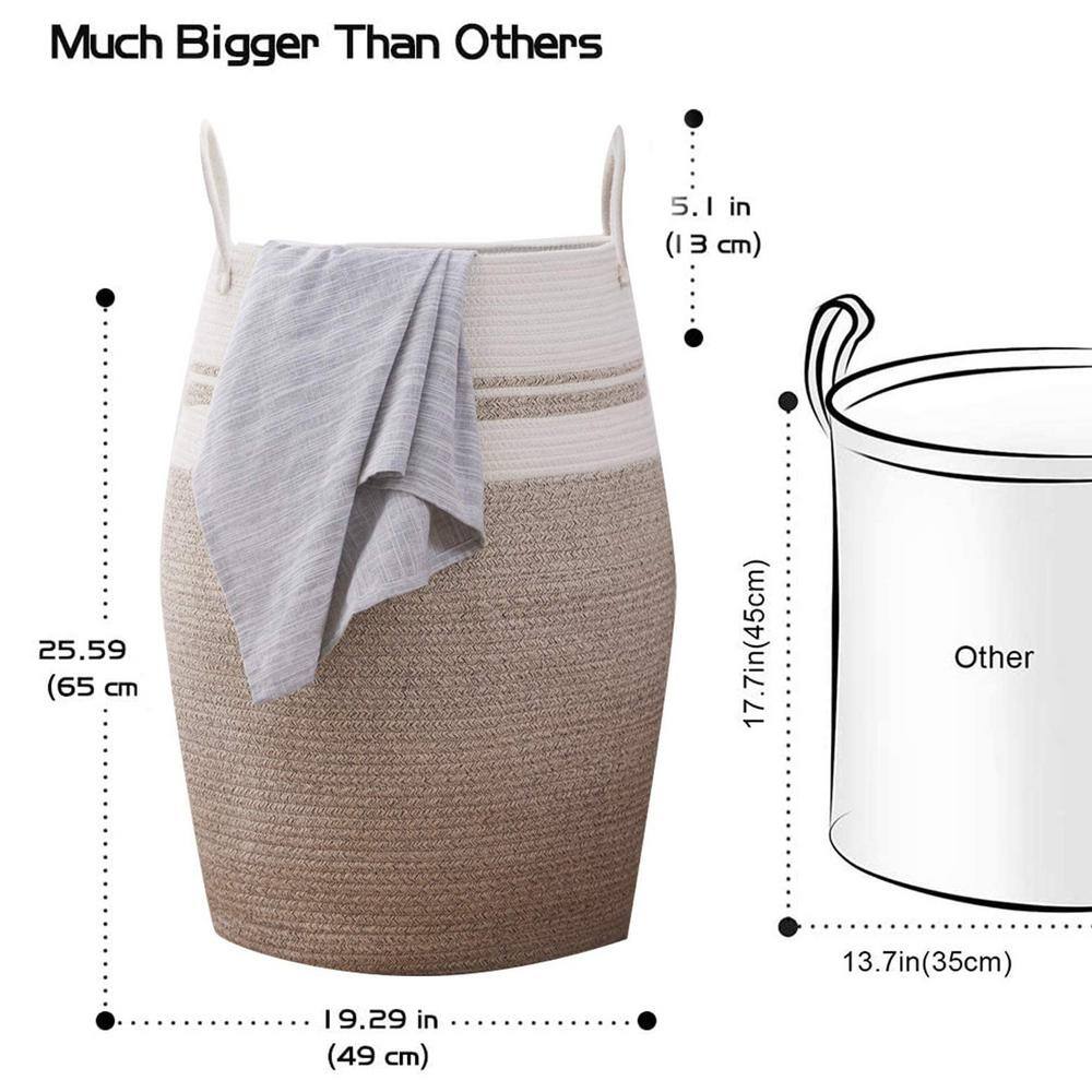 None 105L Polypropylene Laundry Basket Hamper Brown