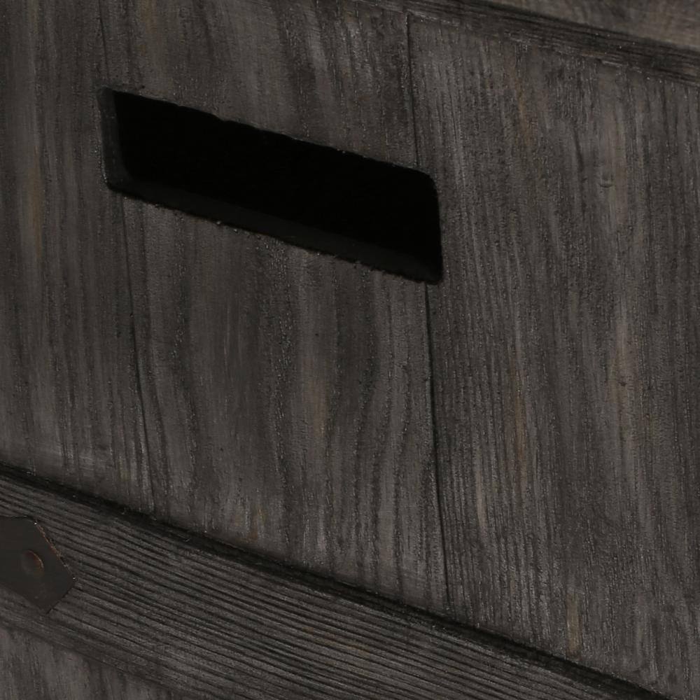 Noble House Alejandro Gray Wood Textured Stone Fire Pit