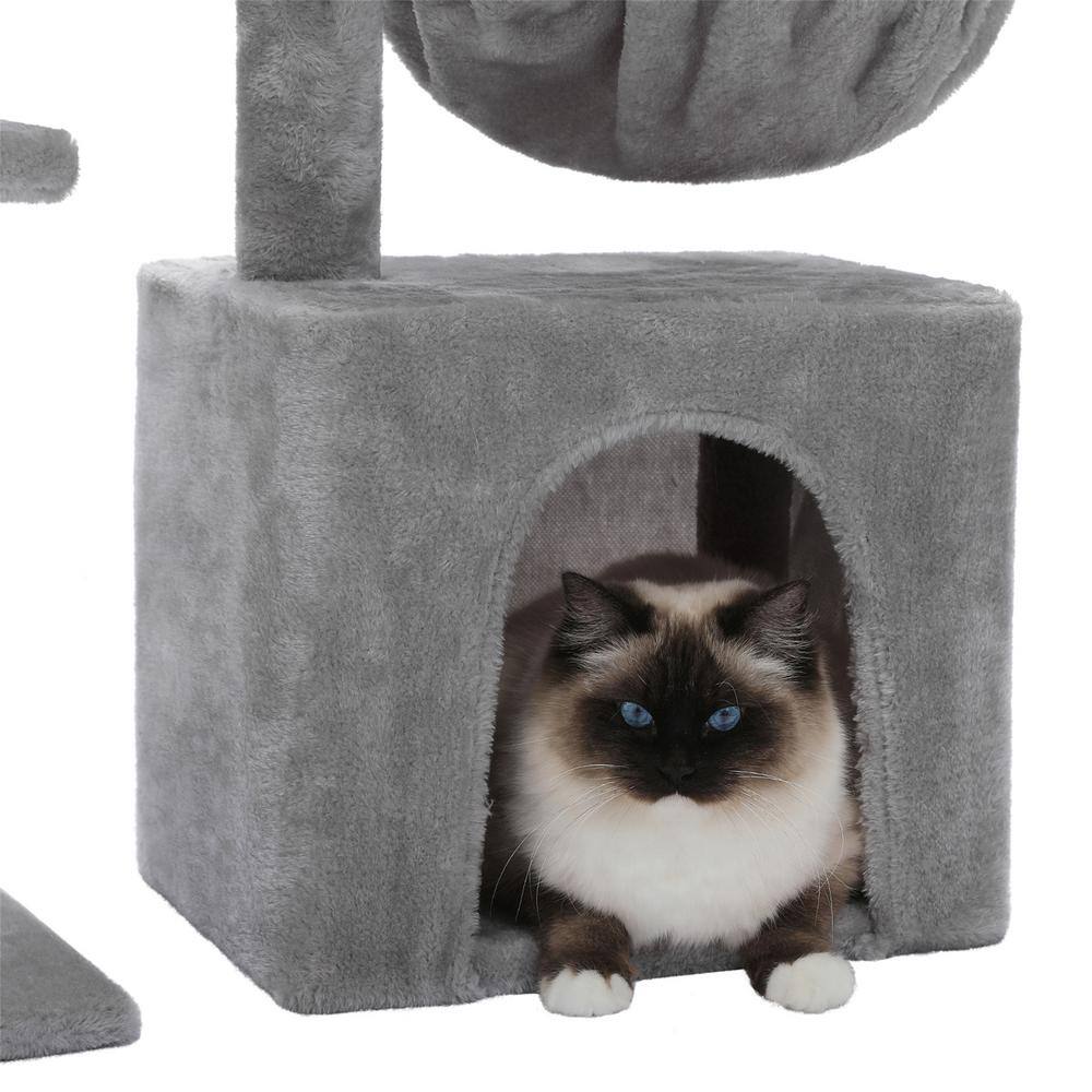 None Modern Cat Scratching Posts and Trees, Cat House, Cat Tree in Grey