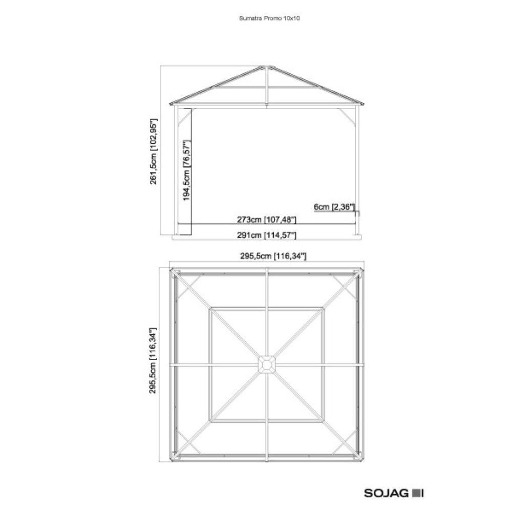 Sojag Sumatra 10 ft. x 10 ft. Brown Steel Framed Gazebo