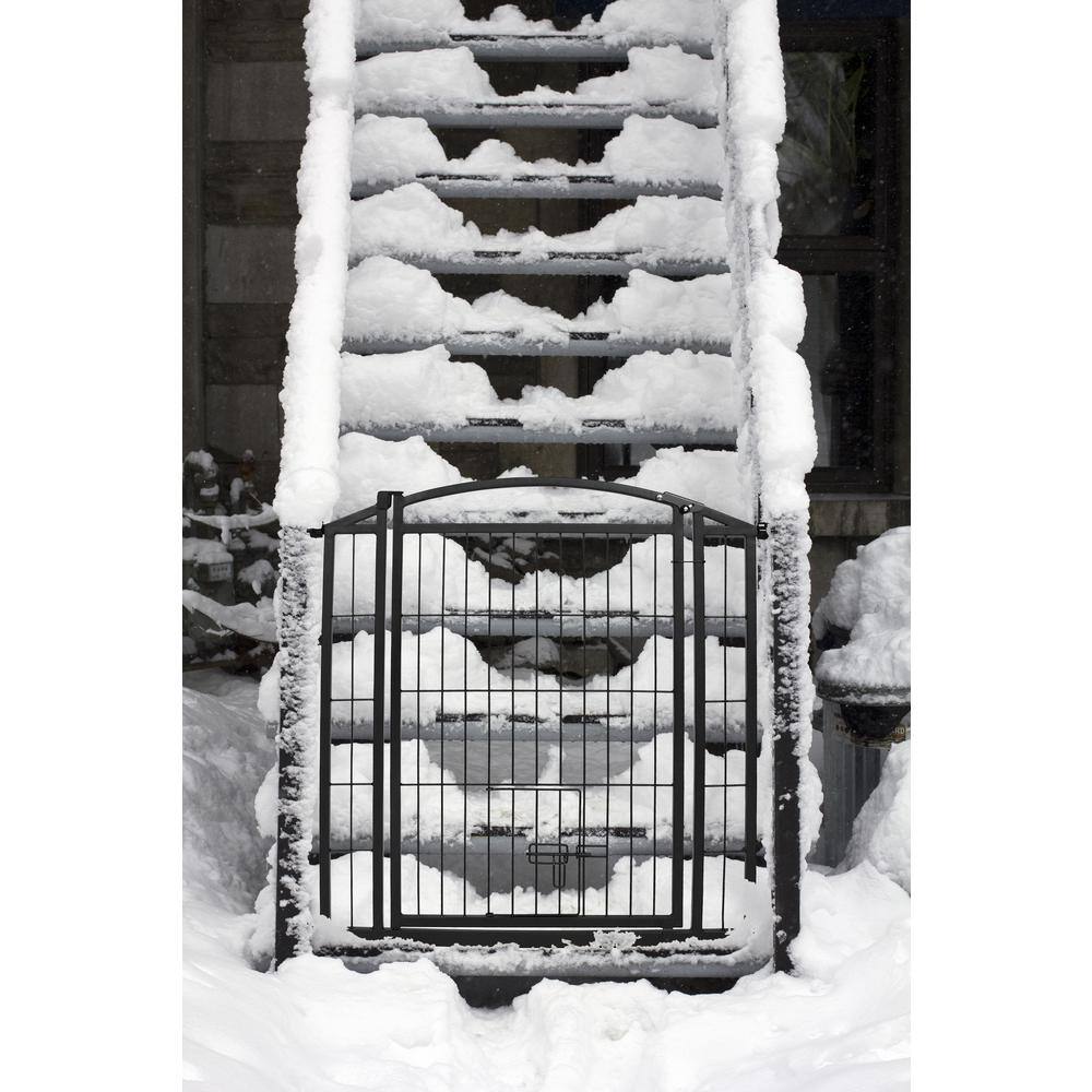 None Carlson Outdoor Walk-Through Pet Gate with Small Pet Door, Black