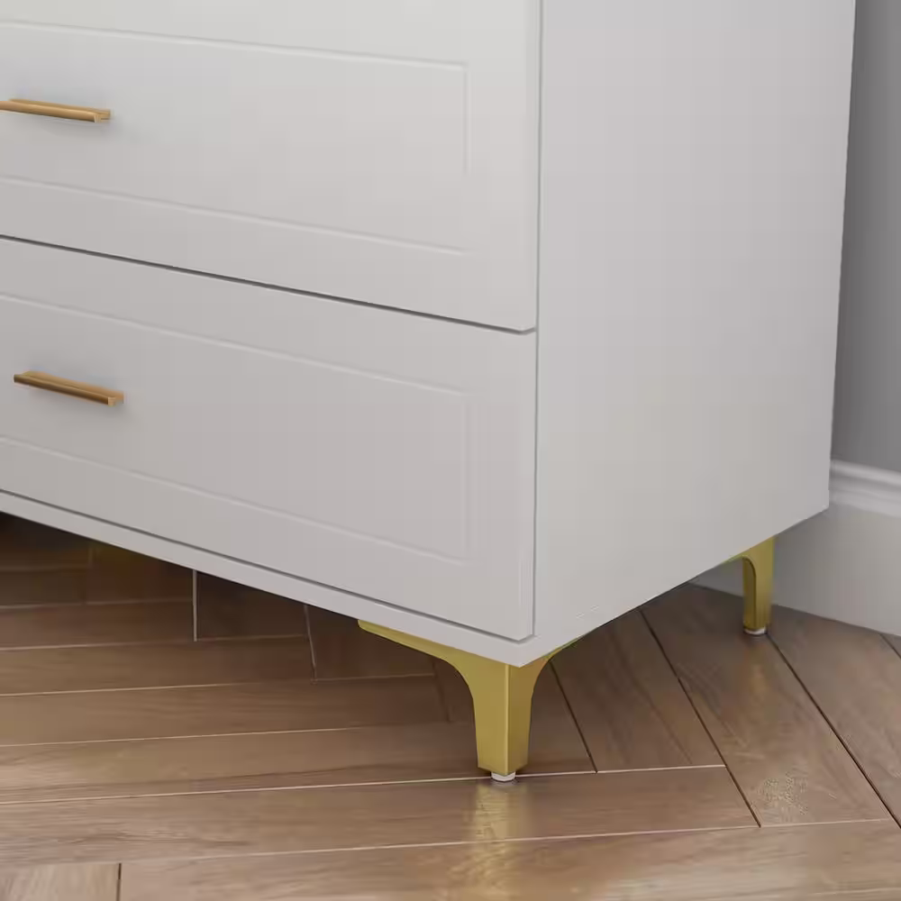 None White Wooden Nightstand, End Table with 3 Drawers, 31.5 L x 15.7 in. W x 28.7 in. H