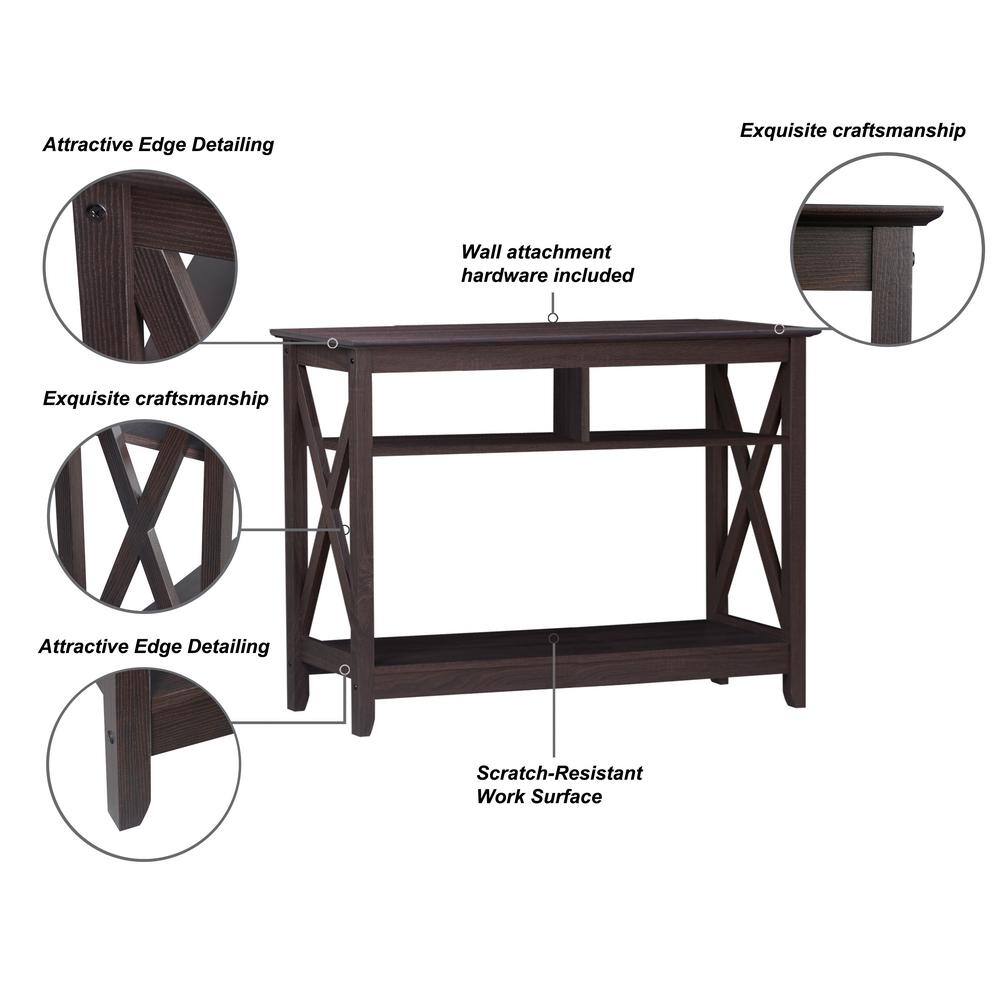 None Lambert 39 in. Oak Rectangle Particle Board Console Table