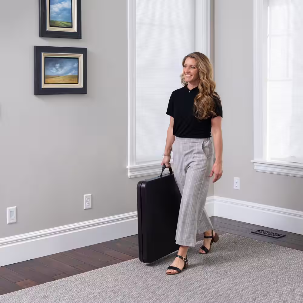 Lifetime 4 ft. One Hand Adjustable Height Fold-in-Half Table; Black