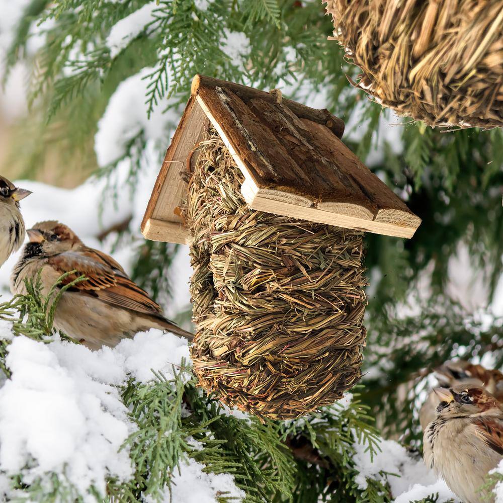 None Backyard Expressions Grass Woven Natural Bird House Set - 2 Pack