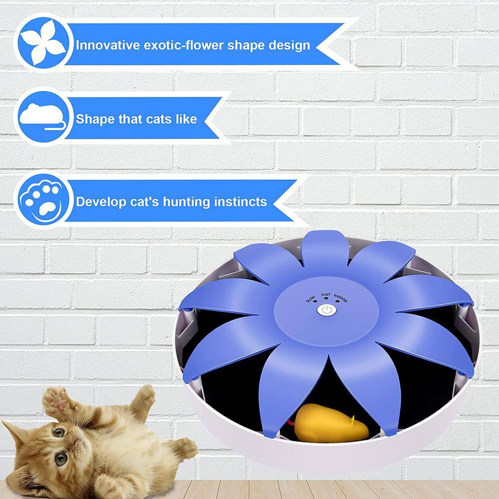 None Automatic Electric Magnetic Spinning Cat Toys Rotation Cat Exercise Teaser Toy with Emulational Mouse