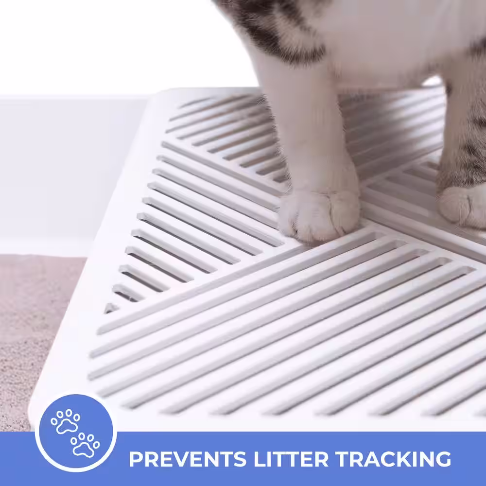 None Loo 19.7 in. W x 15.3 in. H Aspen White Plastic Enclosed Cat Litter Box with Scoop