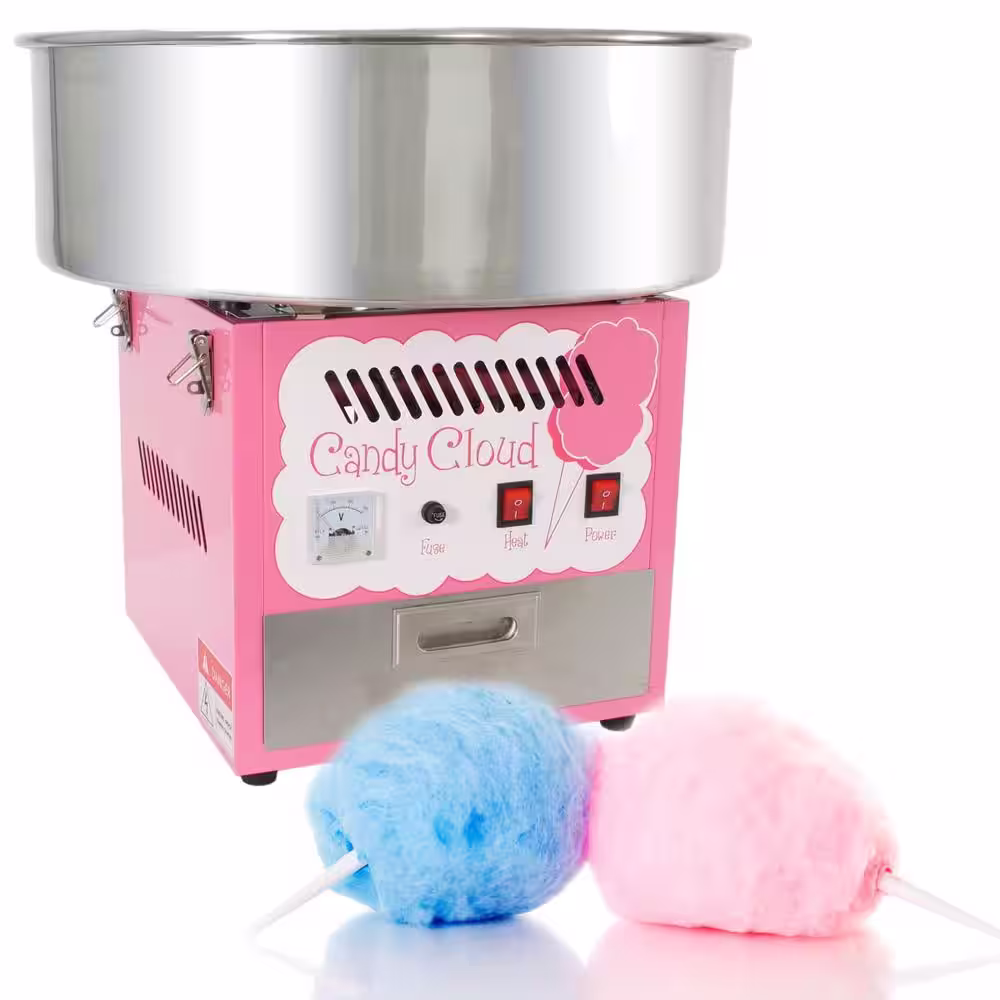 Funtime Commercial Pink Cotton Candy Cloud Hard Candy Table Top Machine Floss Maker