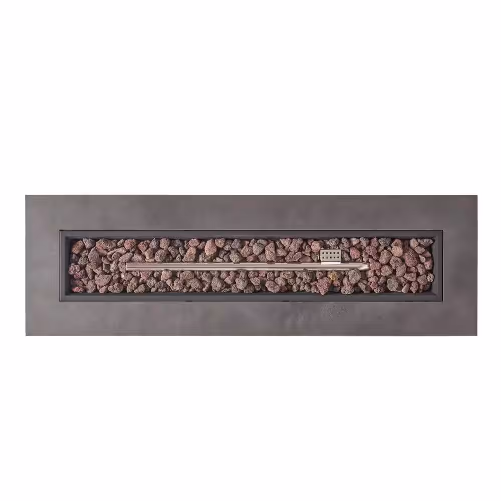 Noble House Reign Concrete Rectangular Metal Fire Pit (No Tank Holder)