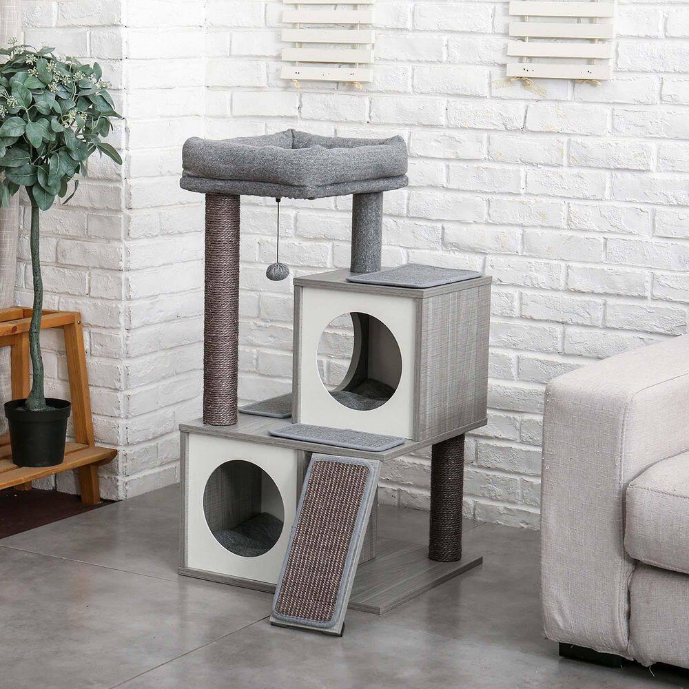 None Luxury 34 in. Cat Tower with Double Condos