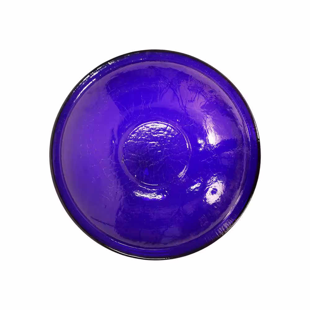 Achla Designs 14 in. Dia Cobalt Blue Reflective Crackle Glass Birdbath Bowl