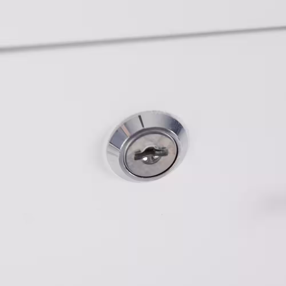 Lavish Home Locking File Cabinet 2-Drawer White Engineered Wood 27.28 in. H x 15.74 in. W x 14.17 in. D Vertical File Cabinet