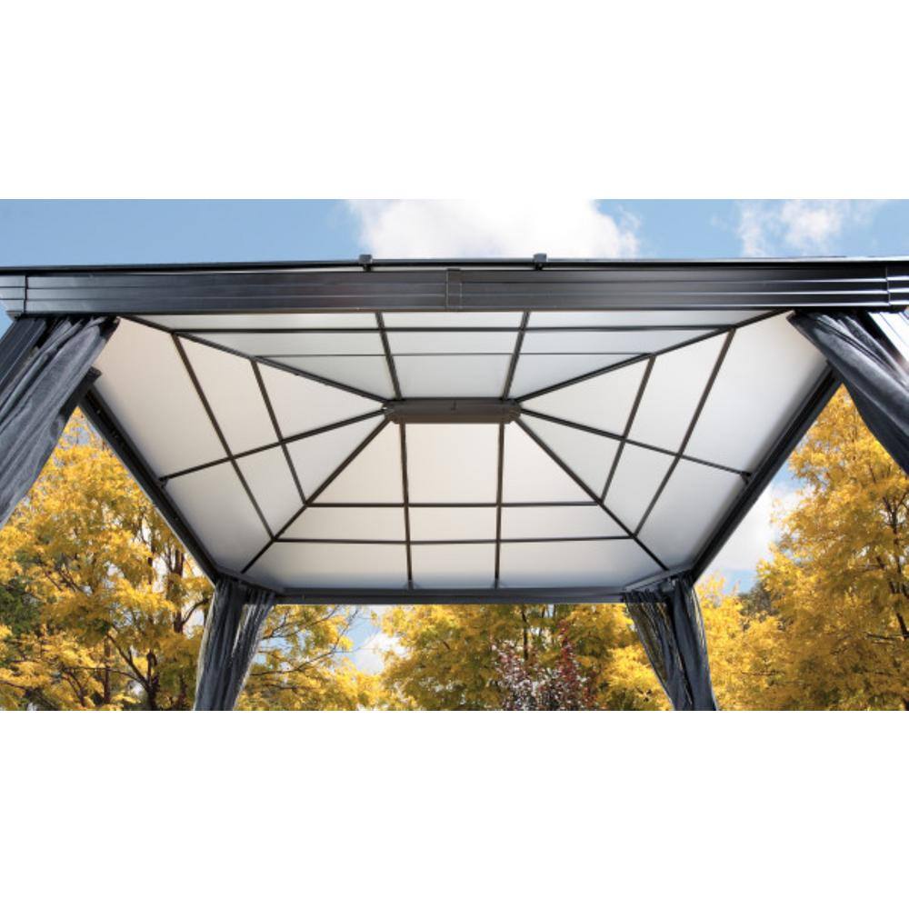 Sojag Cambridge 10 ft. x 12 ft. Dark Grey Insulated Roof Rustproof Aluminum Framed Gazebo