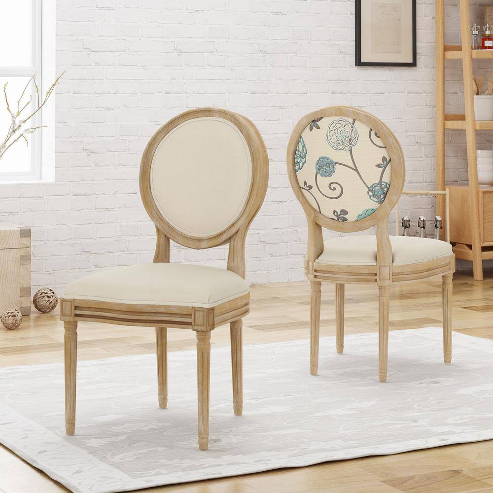 Noble House Phinnaeus Beige Fabric Dining Chairs (Set of 2)