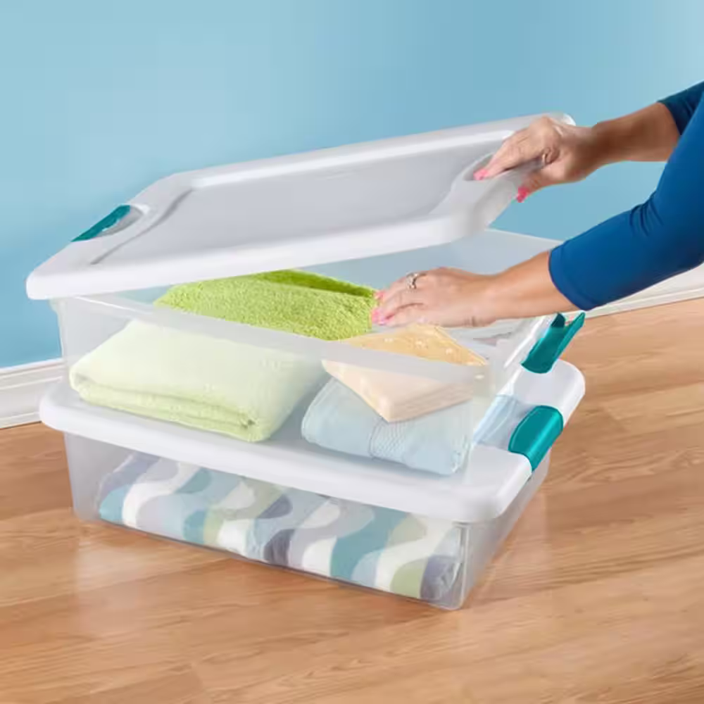 Sterilite 64-Qt. Plastic Stacking Container in Clear (6-pack) and 32-Qt. Plastic Stacking Container in Clear (6-pack)