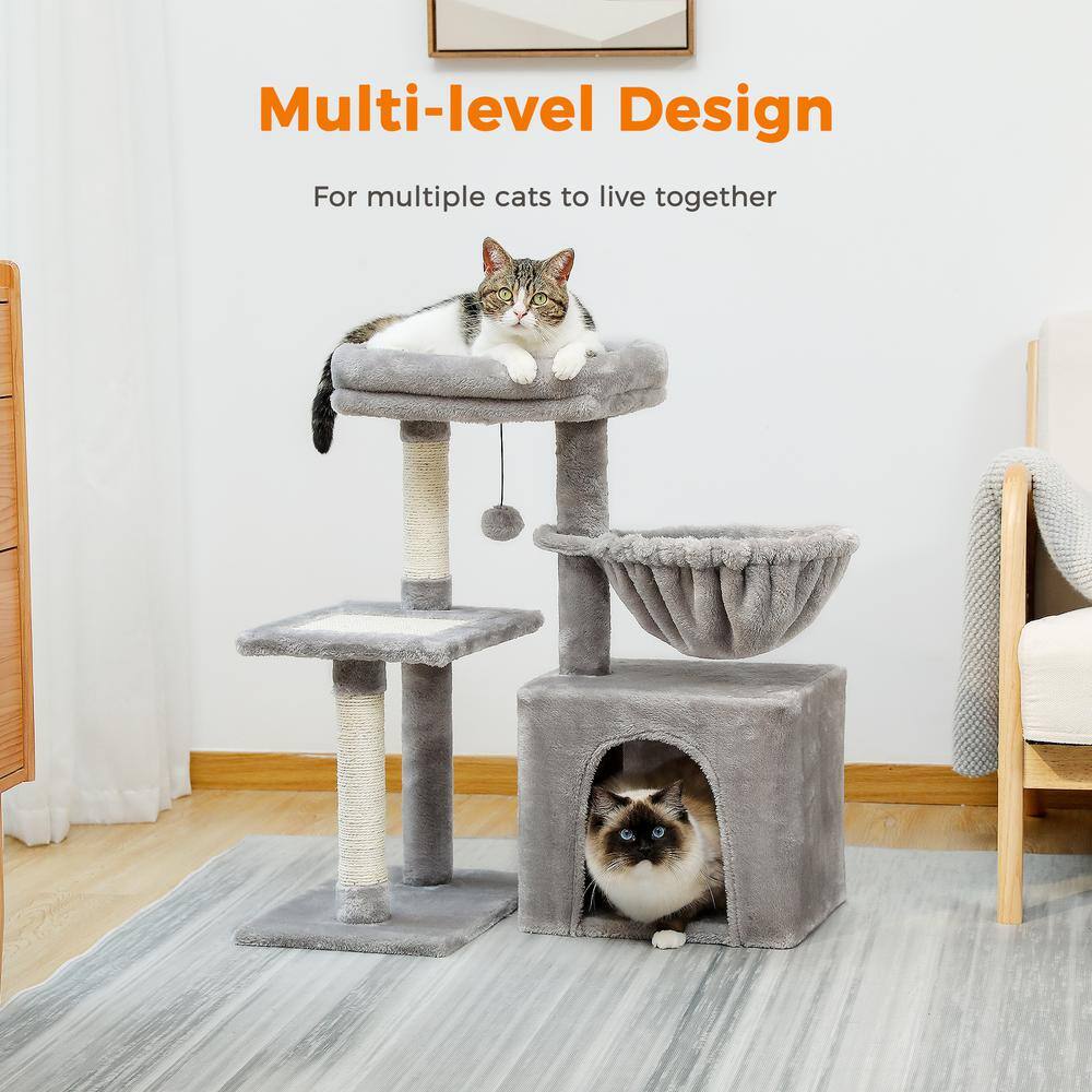 None Modern Cat Scratching Posts and Trees, Cat House, Cat Tree in Grey