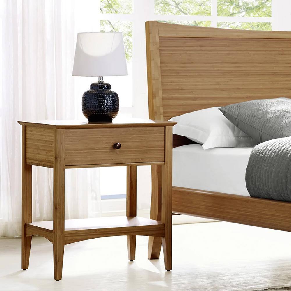 Greenington Willow 1-Drawers Caramelized Nightstand 27 in. H x 17.1 in. W x 23.6 in. L