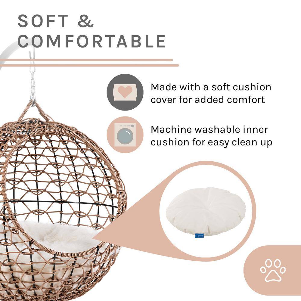 None Nala Medium Brown Hanging Egg Cat Condo Bed