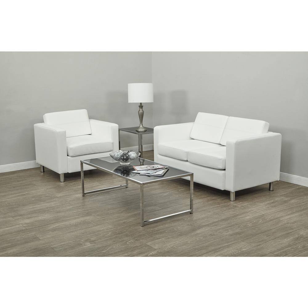 OSP Home Furnishings Pacific White Vinyl Accent Chair