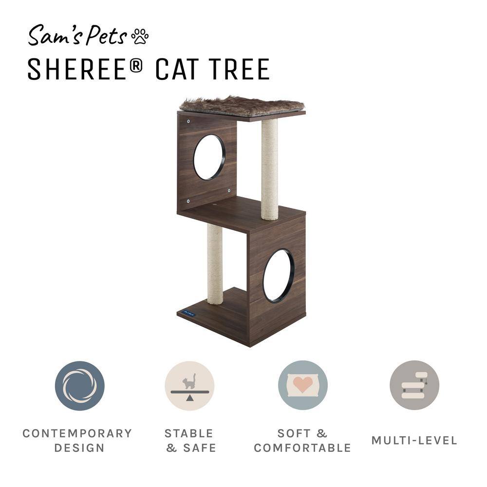 Sam's Pets Sheree 34 in. Dark Brown Cat Tree