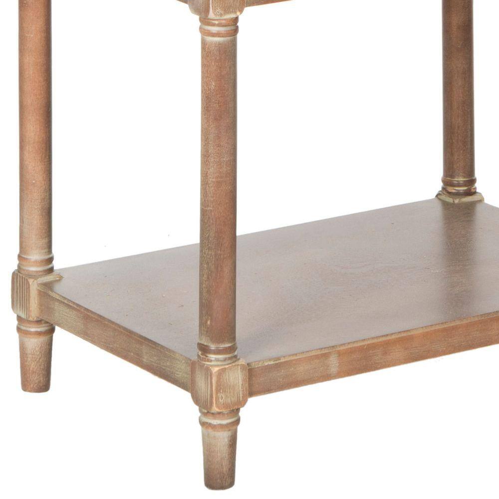 SAFAVIEH Odessa 66.9 in. Brown/Off-White Wood 4-shelf Bookcase