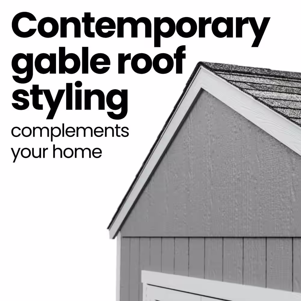 Handy Home Products Professionally Installed All Weather High Wind 145 10 ft. W x 8 ft. Wood Shed- Driftwood Grey Shingles (80 sq. ft.)