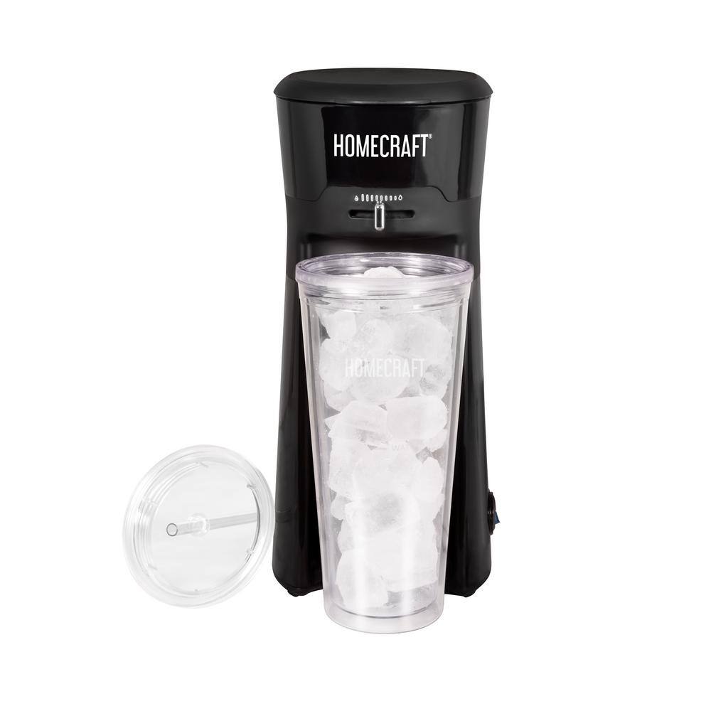 3 Cup Black Iced Coffee Maker with Insulated Tumbler and Straw