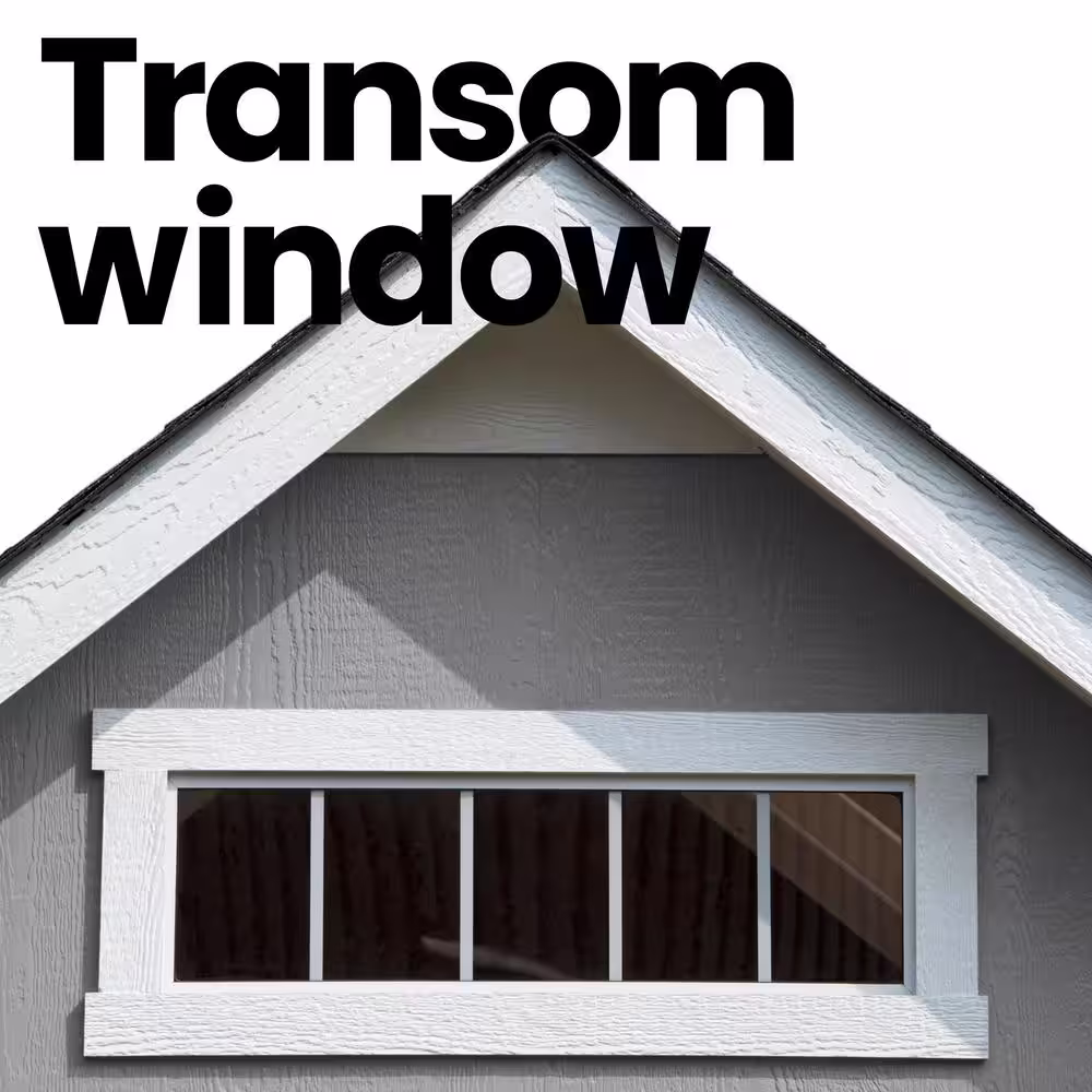 Handy Home Products Professionally Installed Tribeca 8 ft. W x 12 ft. D Designer Wood Shed with Transom Window - Black Shingle (96 sq. ft.)