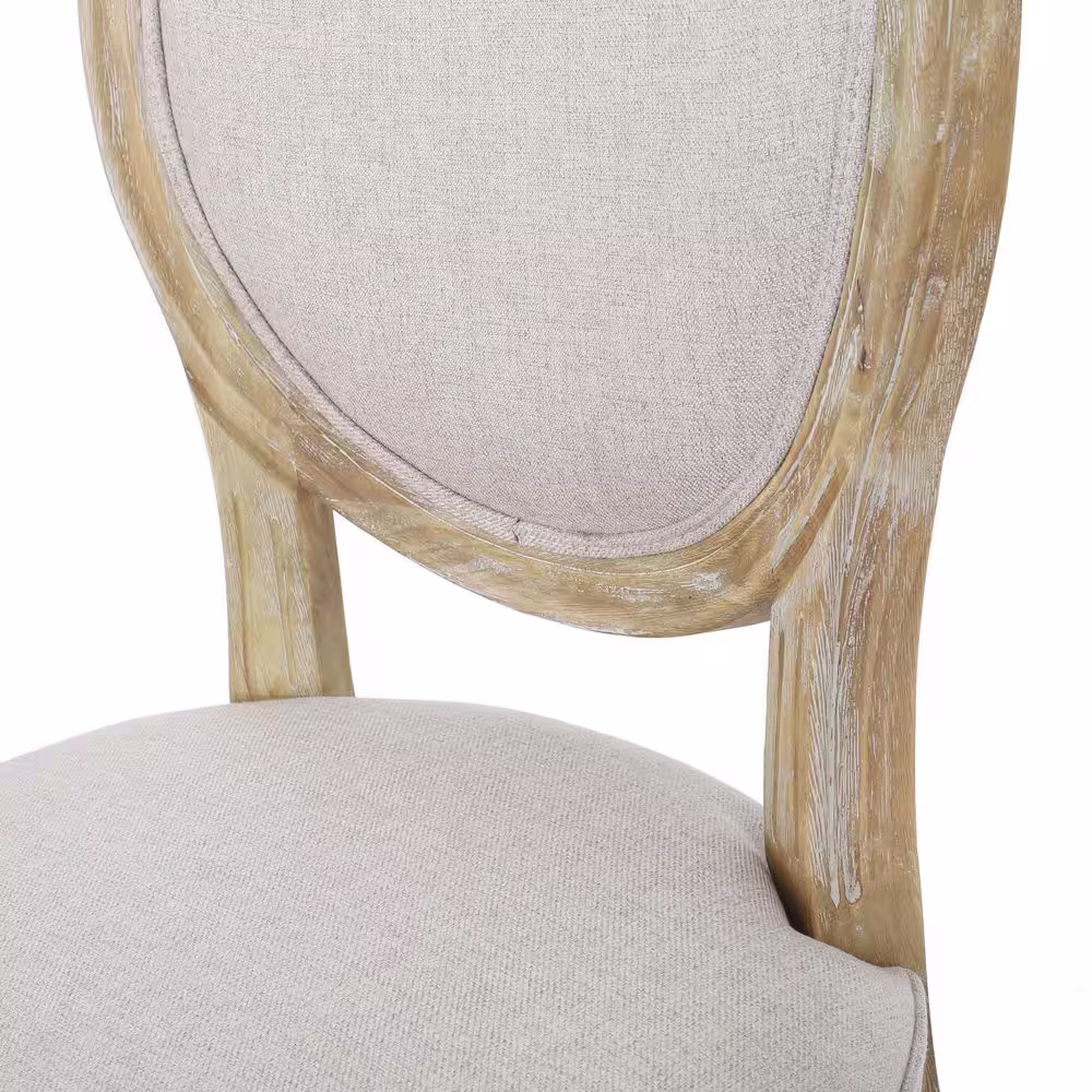 Noble House Phinnaeus Beige Fabric Upholstered Dining Chair (Set of 4)