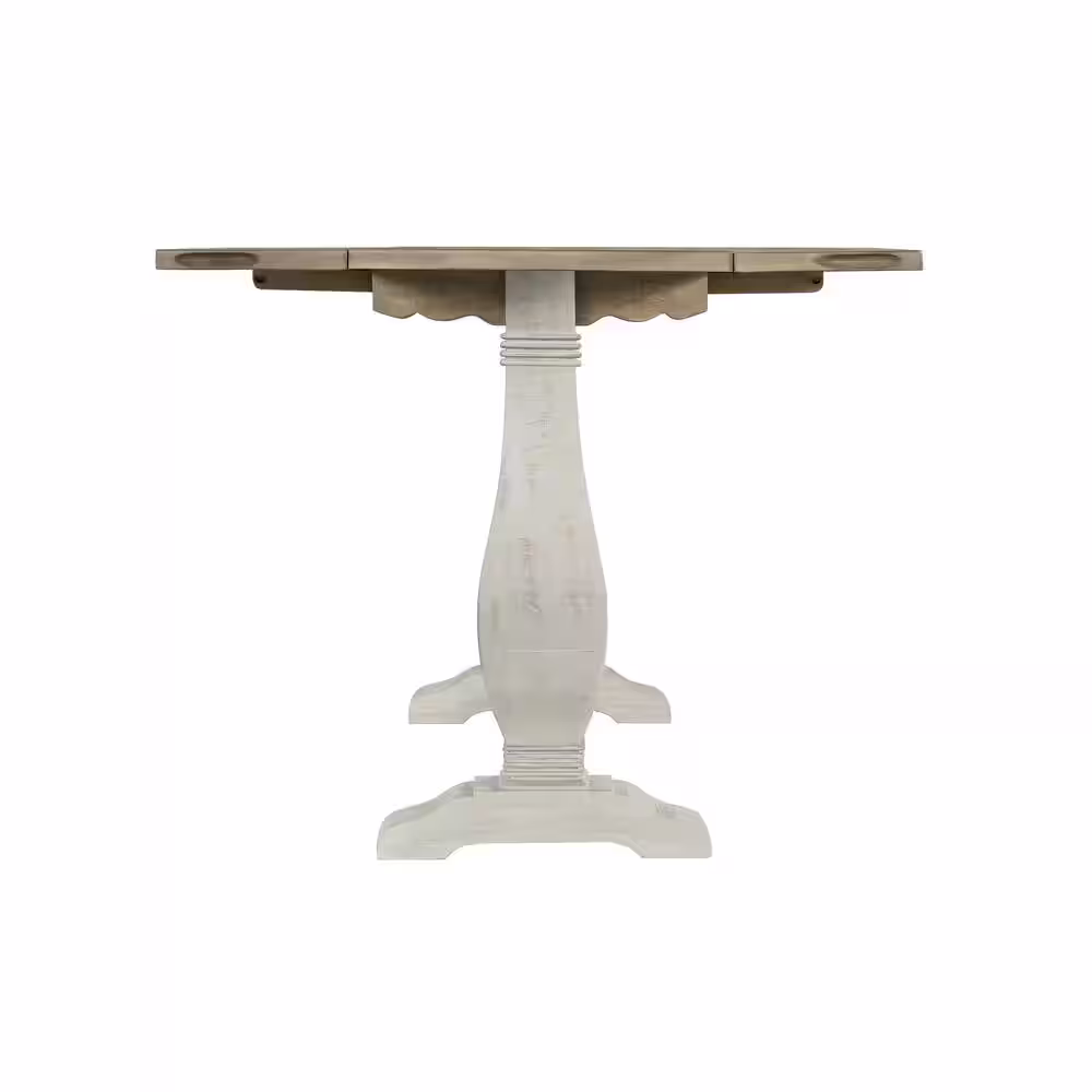 Martin Svensson Home Napa 60 in. White Stain/Reclaimed Natural Standard Rectangle Wood Console Table with Pedestal