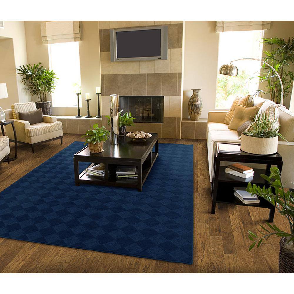 Garland Rug Diamond Navy 12 ft. x 12 ft. Area Rug